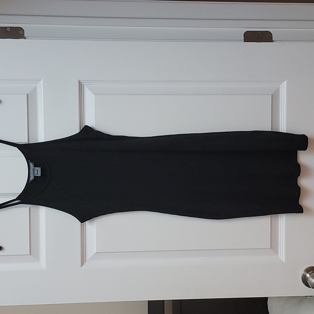 French Connection Ribbed Bodycon Black Dress